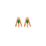 0.46ct Emerald 14K Gold Huggie Hoop Earrings