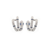 2.6ct Diamond Sapphire 18K Gold Spiral Snake Earrings