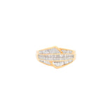 1.00ct Diamond 14K Gold Baguette Princess Cluster Ring