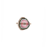 5.38ct Diamond Watermelon Tourmaline 18K Gold Ring