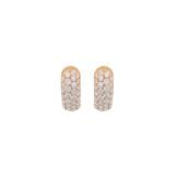 0.44ct Diamond 18K Gold Chunky Pave Huggie Hoop Earrings