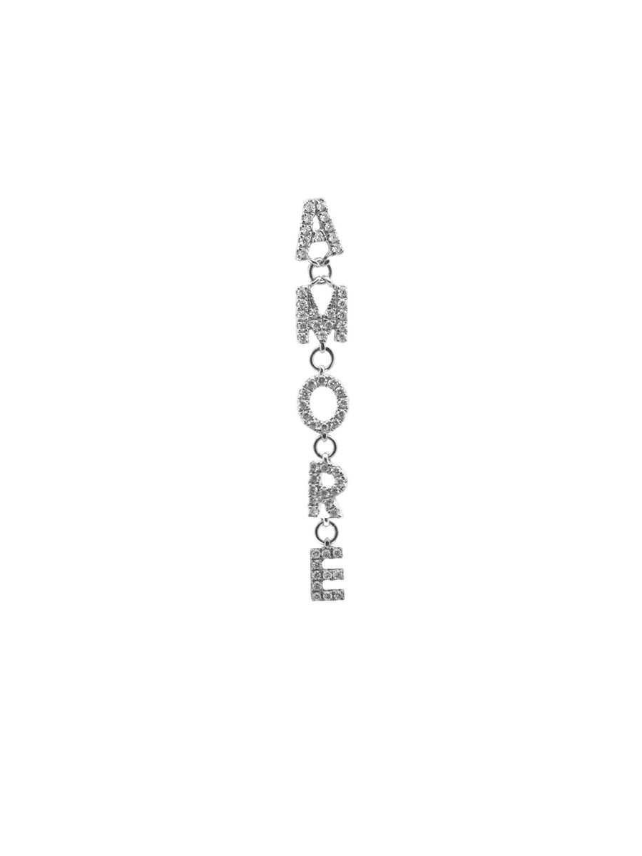 0.26ct Diamond 18K Gold Amore Single Dangle Drop Earrings