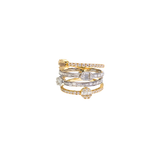 1.00ct Diamond 18K Gold Four Row Ring