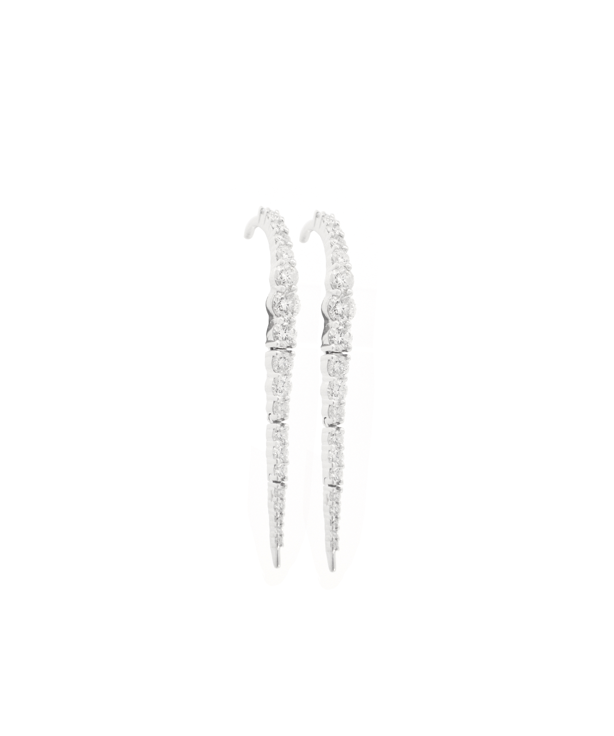 1.86ct Diamond 18K Gold Hook Drop Earrings