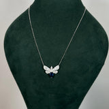 1.60ct Diamond Sapphire 18K Gold Dragon Fly Necklace