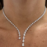 5.87ct Diamond 18K Gold Bolo Tennis Necklace