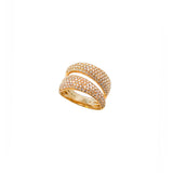 1.37ct Diamond 14K Gold Pave Double Row Ring