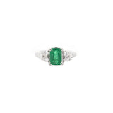 2.23ct Diamond Emerald Platinum Ring
