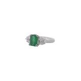 2.23ct Diamond Emerald Platinum Ring