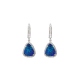 5.88ct Diamond Opal 14K Gold Dangle Drop Earrings