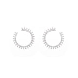 1.30ct Diamond 18K Gold Sunburst Circle Earrings