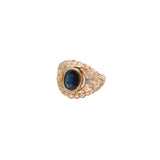 2.43ct Diamond Sapphire 18K Gold Vintage Style Ring