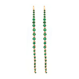 1.50ct Emerald 18K Gold Linear Cascade Earrings