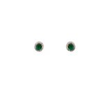 0.86cts Diamond Emerald 14K Gold Earrings