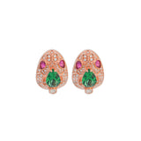 1.76ct Diamond Multi Sapphire 18K Gold Earrings