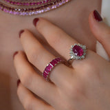 8.24ct Ruby 18K Gold Eternity Band Ring