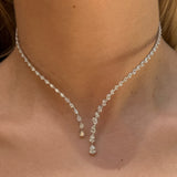 5.87ct Diamond 18K Gold Bolo Tennis Necklace
