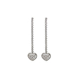 1.28ct Diamond 18K Gold Heart Dangle Drop Earrings