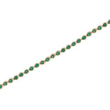 4.41ct Emerald 18K Gold Pear Cut Bezel Tennis Bracelet