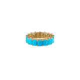 6.37ct Turquoise 18K Gold Eternity Ring