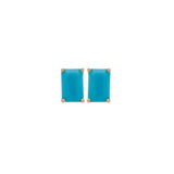 0.97ct Turquoise 18K Gold Stud Earrings