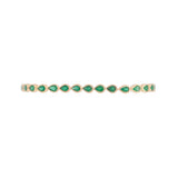 4.41ct Emerald 18K Gold Pear Cut Bezel Tennis Bracelet