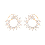 3.92ct Diamond 14K Gold Sunburst Earrings
