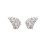 2.26ct Diamond 18K Gold Multi Row Wing Earrings