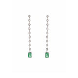 1.38ct Diamond Emerald 18K Gold Dangle Drop Earrings