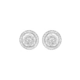 1.51ct Diamond 18K Gold Large Illusion Stud Earrings