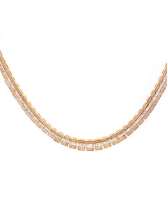 11.75ct Diamond 14K Gold Invisible Set Tennis Necklace