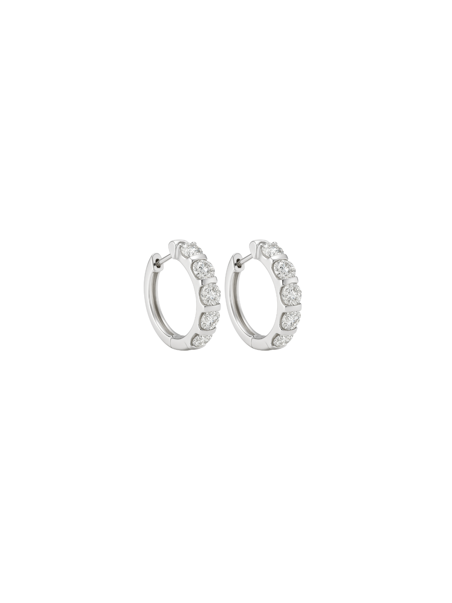 2.00ct Diamond 14K Gold Hoop Earrings