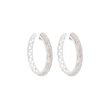 3.00ct Diamond 14K Gold Pave Hoop Earrings