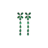 3.44ct Emerald 18K Gold Flower Day & Night Earrings