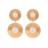 3.15ct Diamond 14K Gold Textured Statement Earrings