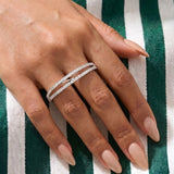 1.55ct Diamond 18K Gold Double Ring