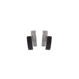 1.00ct Black & White Diamond 14K Gold Curved Earrings
