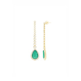 13.4ct Diamond Emerald 14K Dangle Drop Earrings