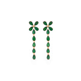 3.44ct Emerald 18K Gold Flower Day & Night Earrings