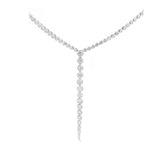 6.41ct Diamond 18K Gold Lariat Tennis Necklace