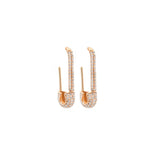 0.45ct Diamond 14K Gold Safety Pin Earrings