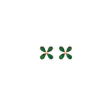 3.44ct Emerald 18K Gold Flower Day & Night Earrings