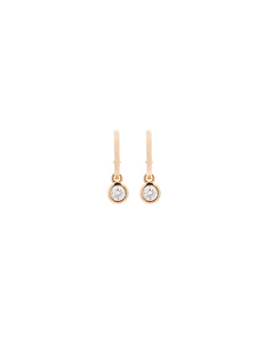 0.50cts Diamond 14K Gold Dangle Drop Huggie Hoop Earrings