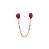 2.40ct Diamond Ruby 18K Gold Oval Chain Link Earrings