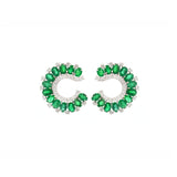 5.83ct Diamond Emerald 18K Gold Cluster Earrings