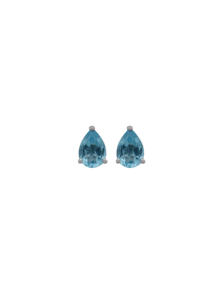 1.50ct Blue Topaz 14K Gold Stud Earrings