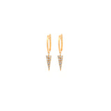 0.26ct Diamond 18K Gold Triangle Dangle Drop Earrings