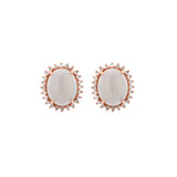 2.60ct Diamond Opal 14K Gold Halo Stud Earrings