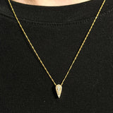 0.25ct Diamond 18K Gold Illusion Pear Pendant Necklace
