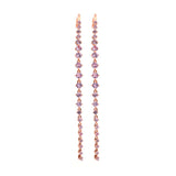 1.71ct Pink Sapphire 18K Gold Linear Cascade Earrings